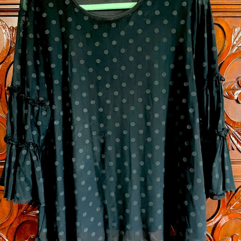 Lane Bryant Quarter Sleeve Ruffle Top